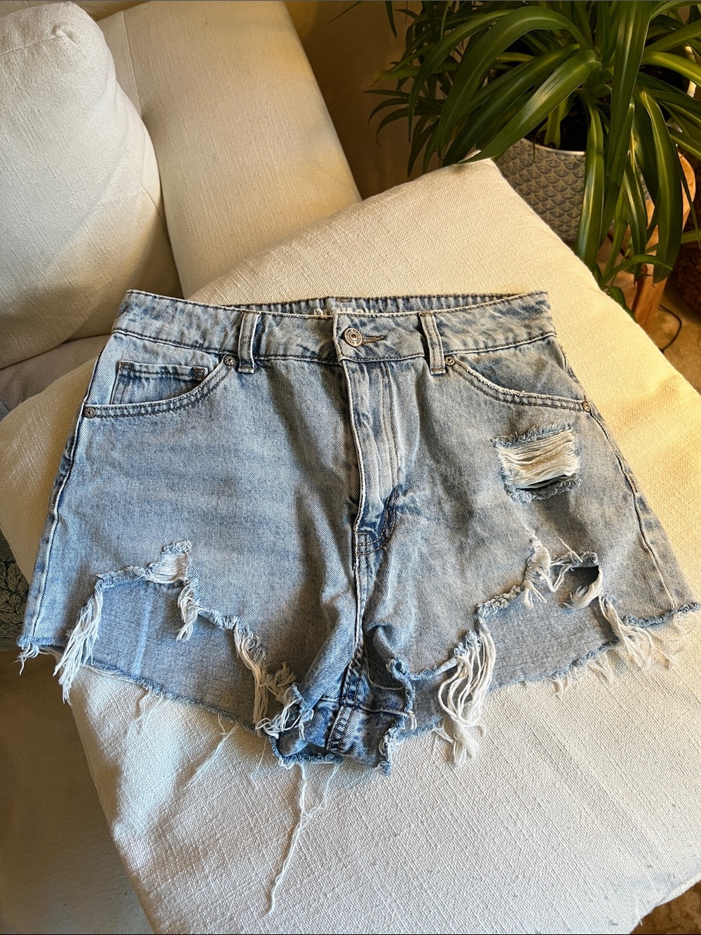 Rewash Light Blue Distressed Denim Jean Shorts